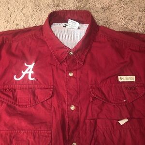 Alabama Crimson Tide Columbia PFG Mens Size Medium Vented Gameday Tailgate Shirt